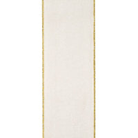 Ivory Velvet Ribbon with Metallic Gold Backing | 2.5”