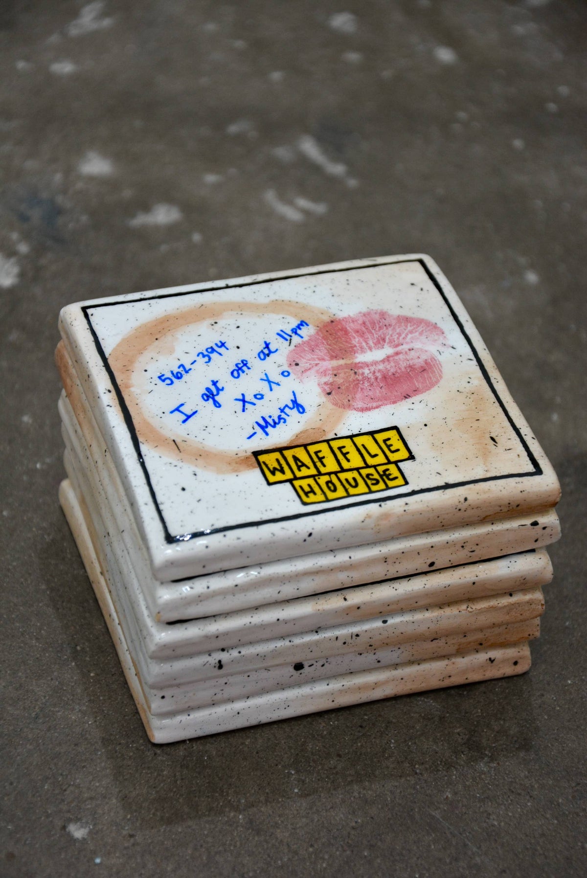 Trashy Chic “Used Napkin” Coaster – Waffle House-Inspired Handmade Art