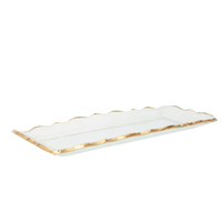 Glass Oblong Tray with Gold Edge