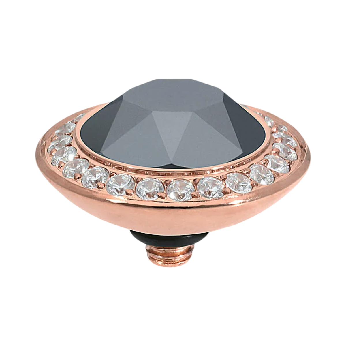 jet hematite rose gold tondo deluxe qudo swarovski top interchangeable jewelry