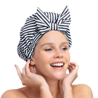kitsch luxury stripe waterproof shower cap 