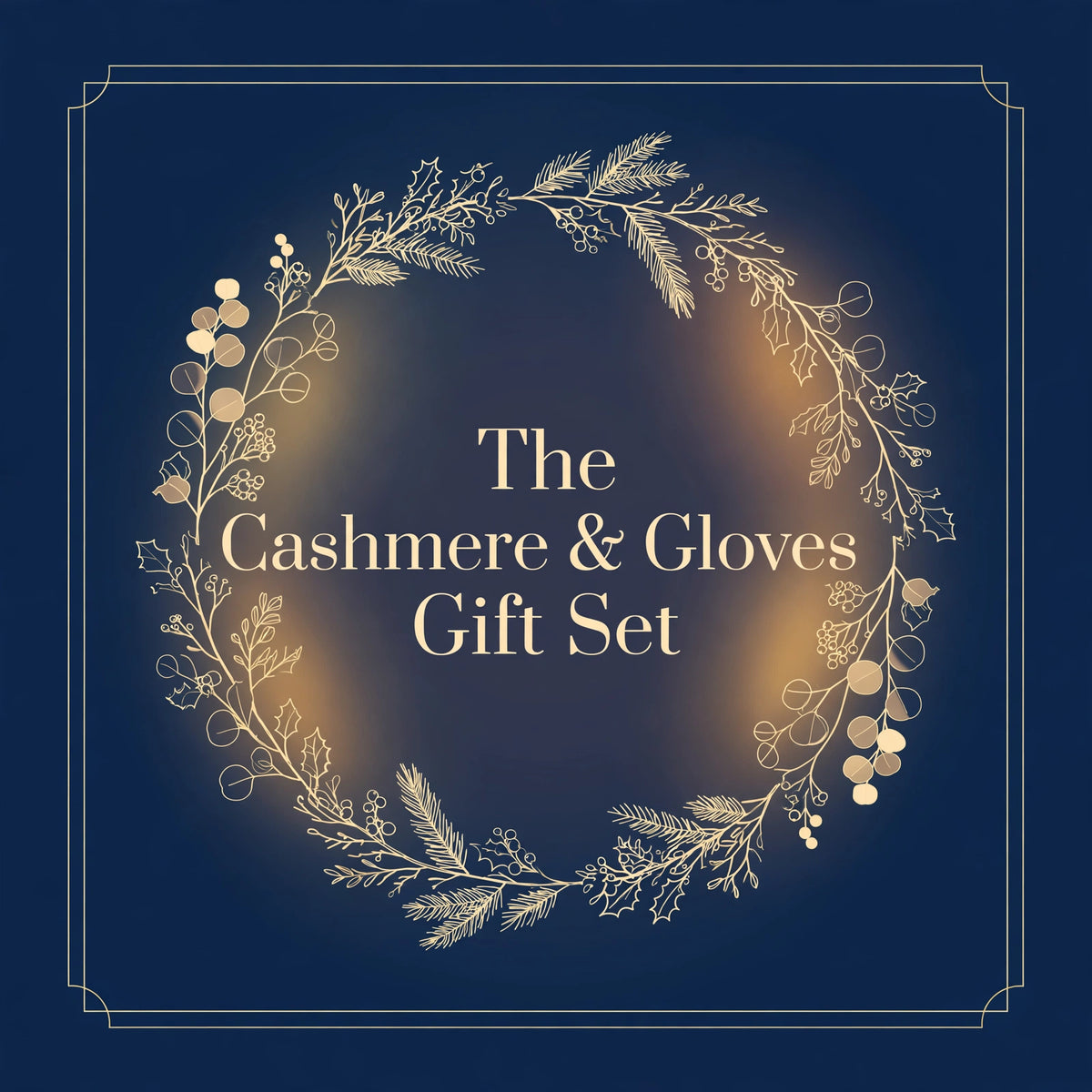 Midnight cashmere topper and black faux fur cuff gloves gift set from Oh Meredith