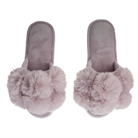 memoi lavender pompom house shoes bedroom slippers