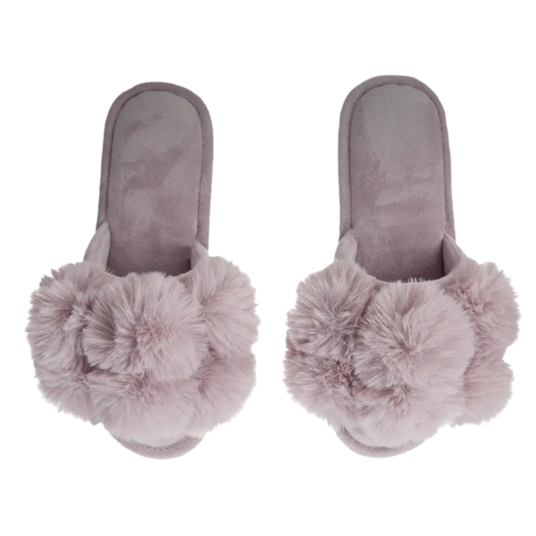 memoi lavender pompom house shoes bedroom slippers