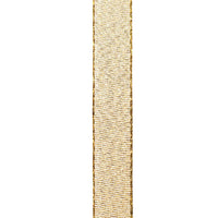 Shop narrow gold Glimmer wired ribbon, 5/8 inch wide, by the yard or 25-yard roll. Complimentary bow making with your ribbon purchase.