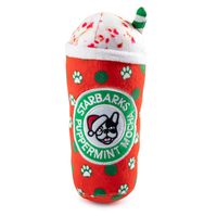 Starbarks Peppermint Mocha holiday plush dog toy