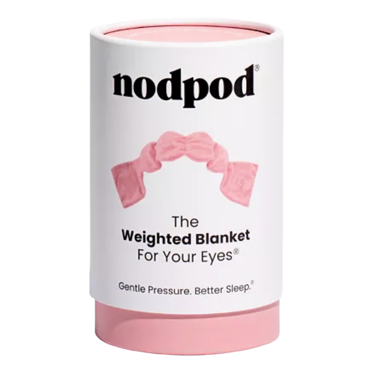 nodpod weighted sleep mask in Blush with gentle pressure design and reversible soft fabric