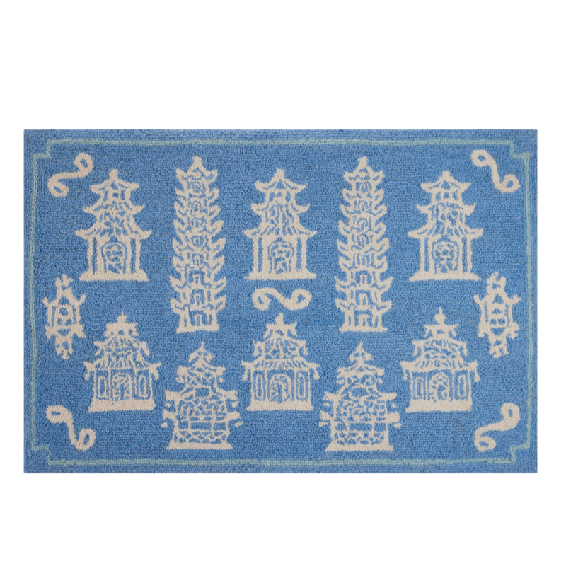 pagodas periwinkle hook rug ohmeredith mississippi