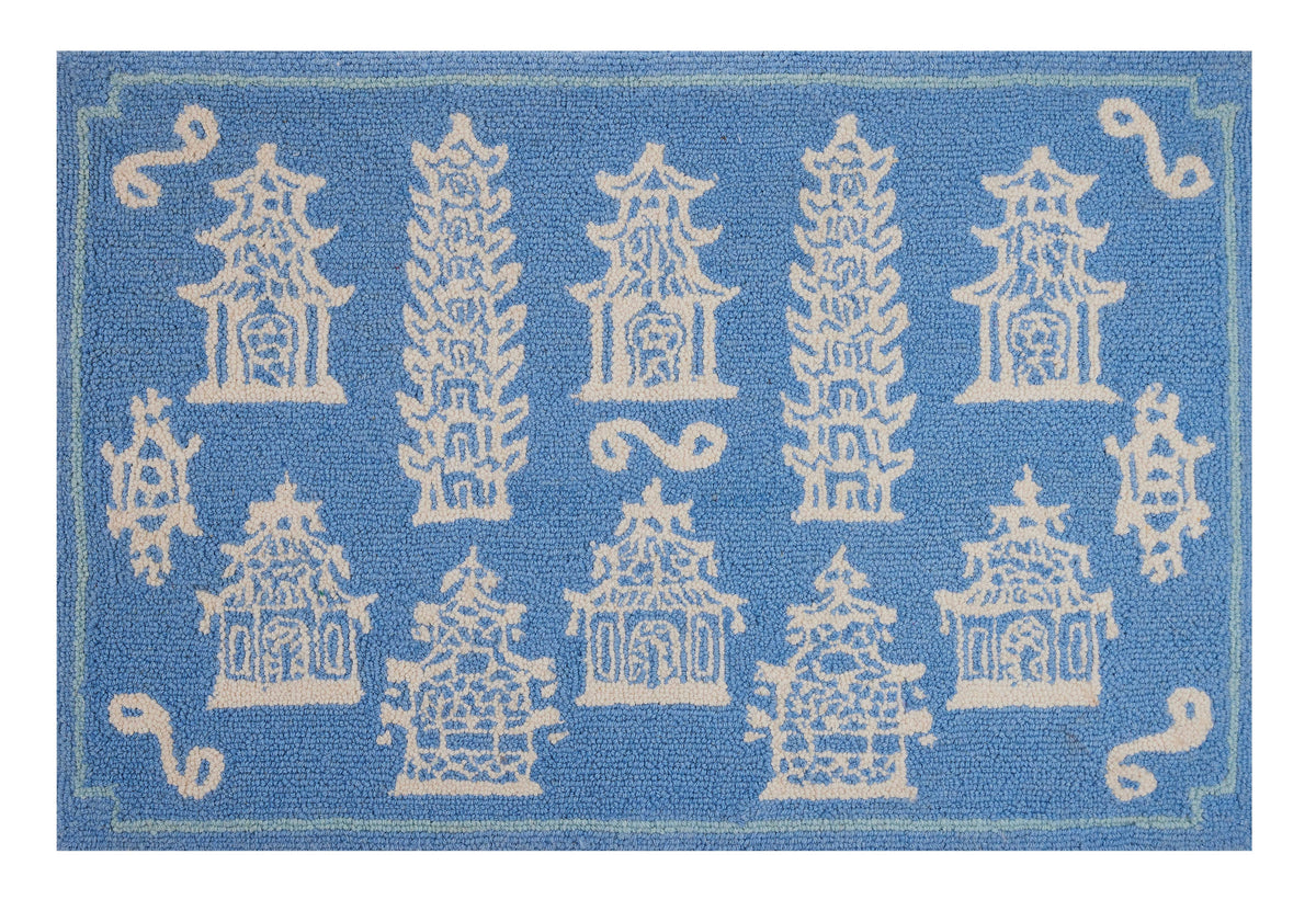 pagodas periwinkle hook rug ohmeredith mississippi