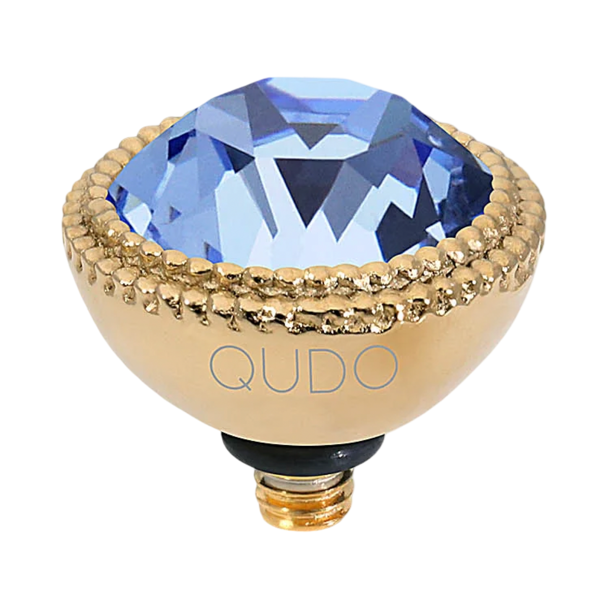 qudo fabero gold topper blue crystal collection light sapphire swarovski crystal 