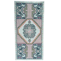 vintage turkish rug, small turkish rug, pink turkish rug, blush and cream rug, handmade turkish accent rug, bohemian small rug, turkish mini rug, entryway rug